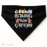 Funny Christmas Cookie Baking Team Captain Gingerbread Xmas USA-Made Doggie Bandana thumb 0