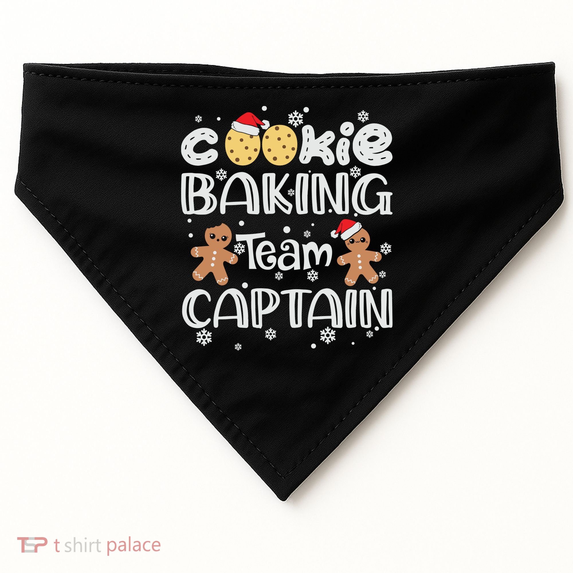 Funny Christmas Cookie Baking Team Captain Gingerbread Xmas USA-Made Doggie Bandana