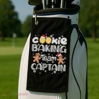 Funny Christmas Cookie Baking Team Captain Gingerbread Xmas Golf Towel thumb 2