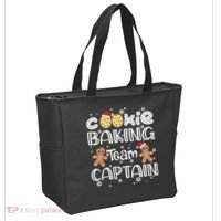 Funny Christmas Cookie Baking Team Captain Gingerbread Xmas Tote Bag thumb 2