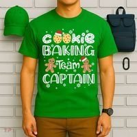 Funny Christmas Cookie Baking Team Captain Gingerbread Xmas T-Shirt thumb 6