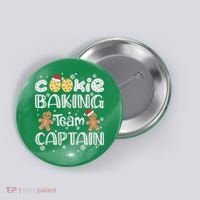 Funny Christmas Cookie Baking Team Captain Gingerbread Xmas Button thumb 0