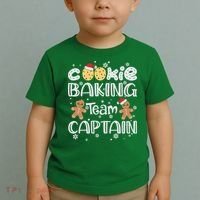 Funny Christmas Cookie Baking Team Captain Gingerbread Xmas Toddler T-Shirt thumb 2
