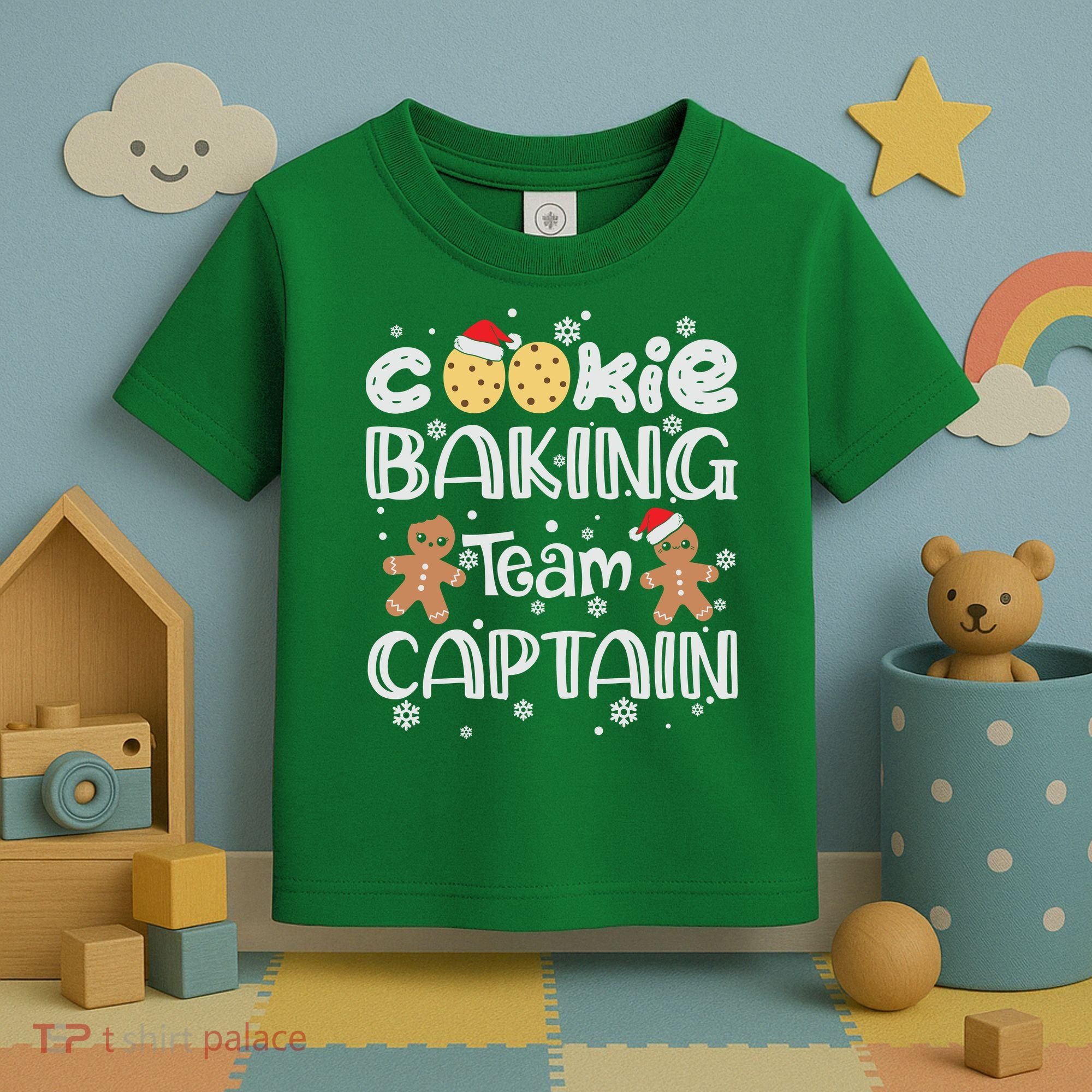 Funny Christmas Cookie Baking Team Captain Gingerbread Xmas Toddler T-Shirt