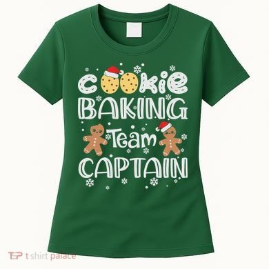 Funny Christmas Cookie Baking Team Captain Gingerbread Xmas Women's T-Shirt