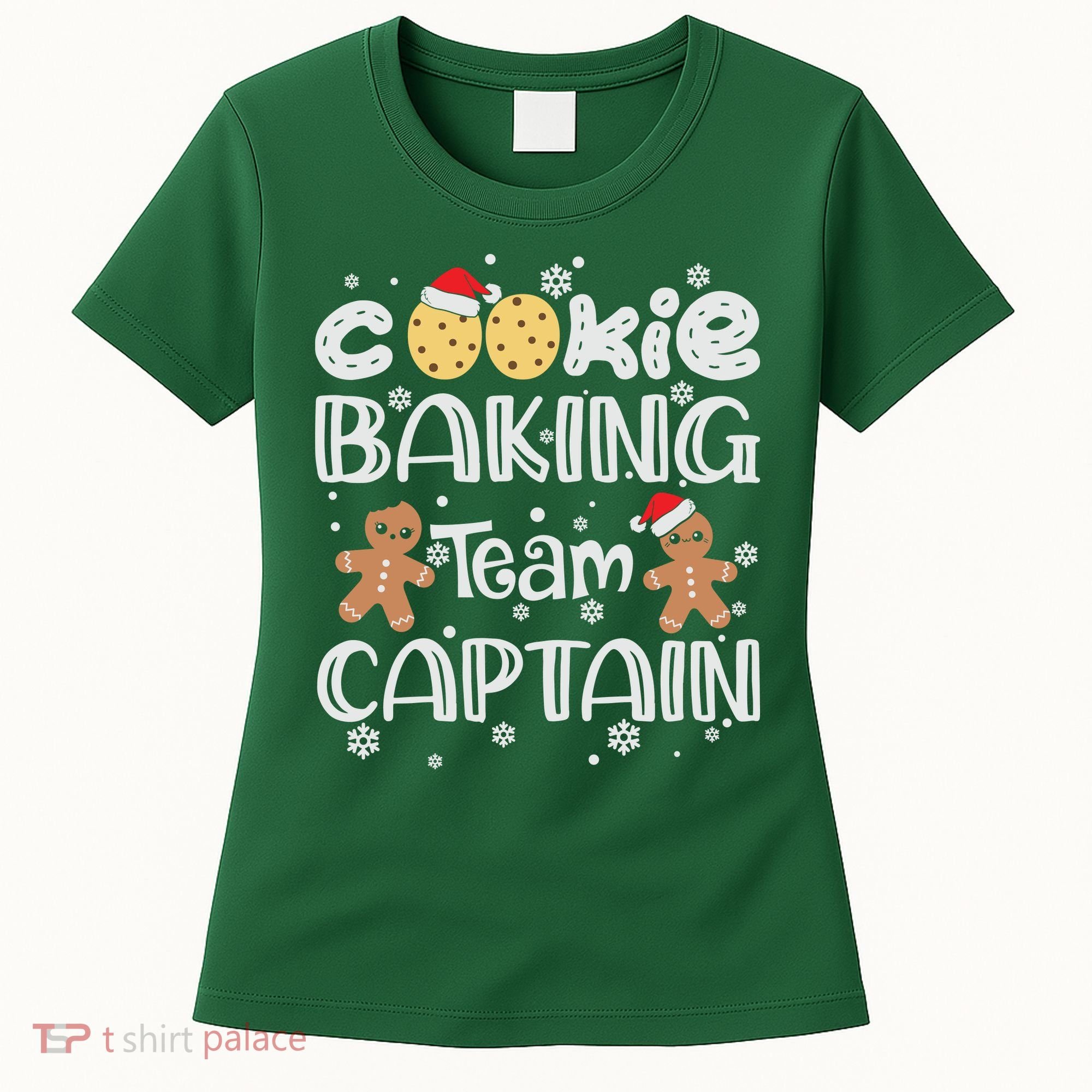 Funny Christmas Cookie Baking Team Captain Gingerbread Xmas Women's T-Shirt