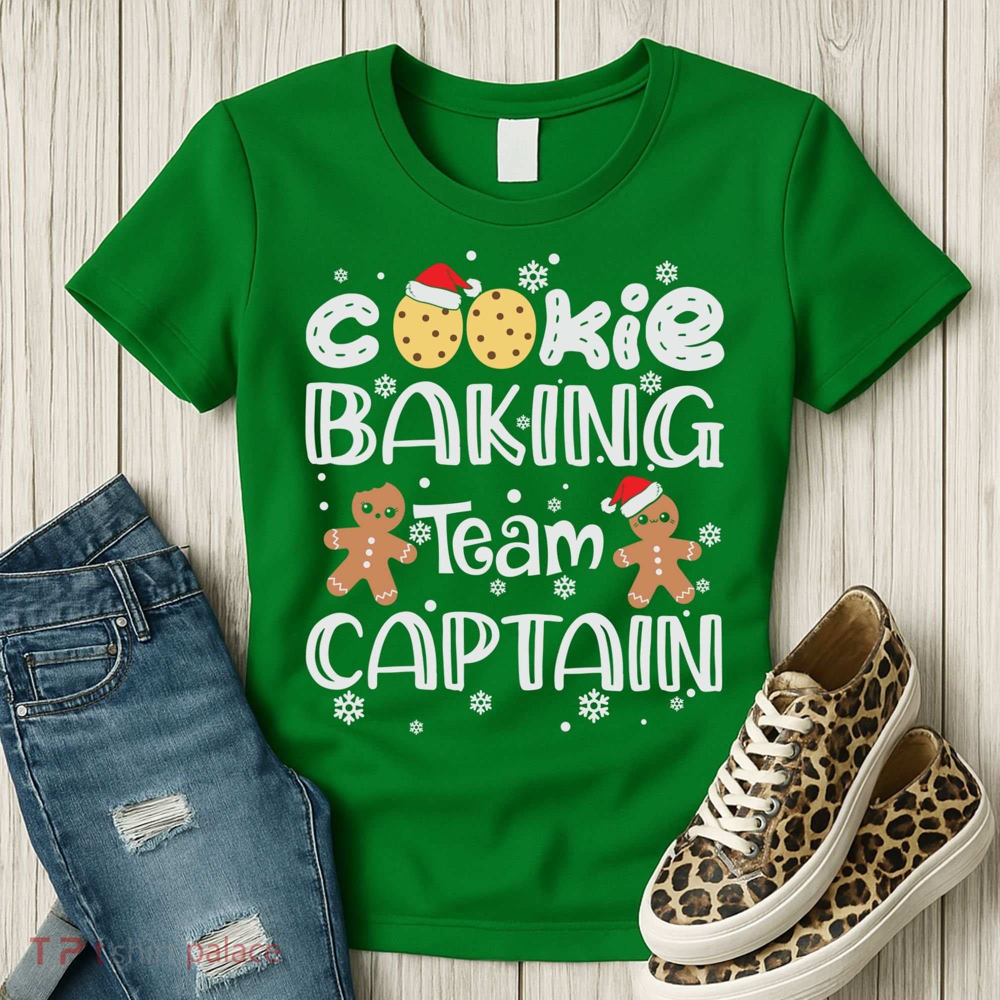 Funny Christmas Cookie Baking Team Captain Gingerbread Xmas Women's T-Shirt