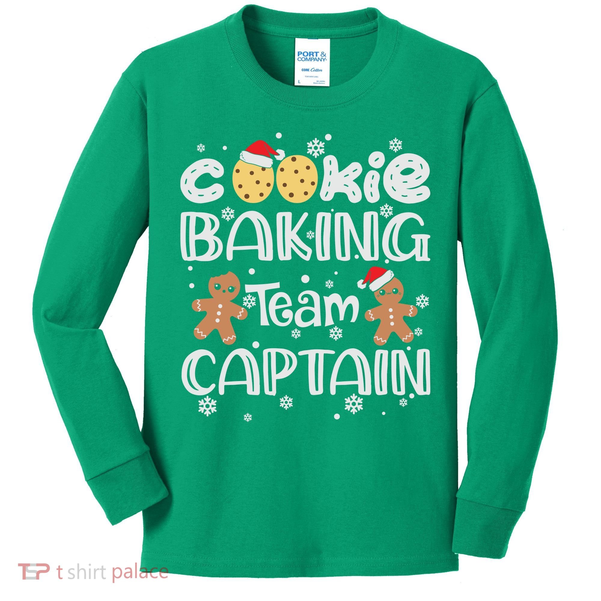 Funny Christmas Cookie Baking Team Captain Gingerbread Xmas Kids Long Sleeve Shirt