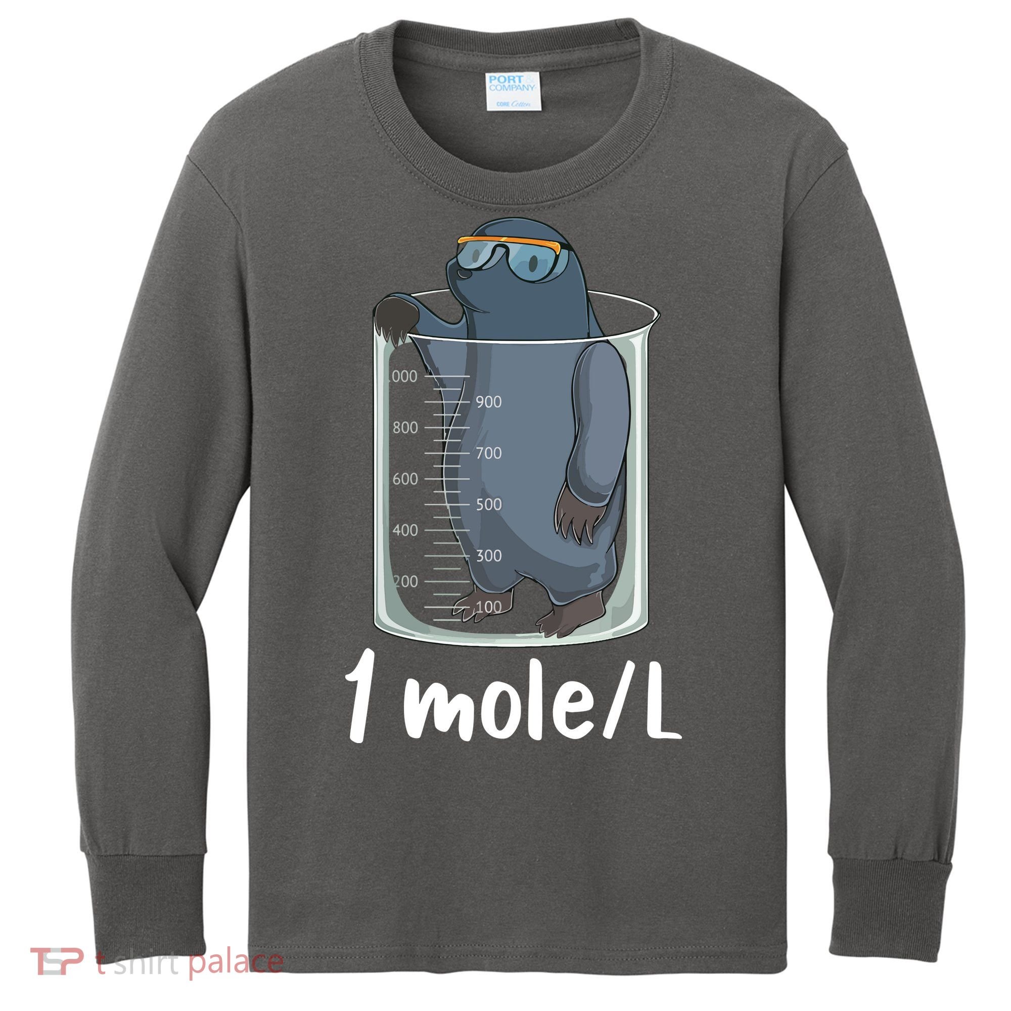 Funny Chemistry Chemist Student Science Teacher Moles Women Kids Long Sleeve Shirt
