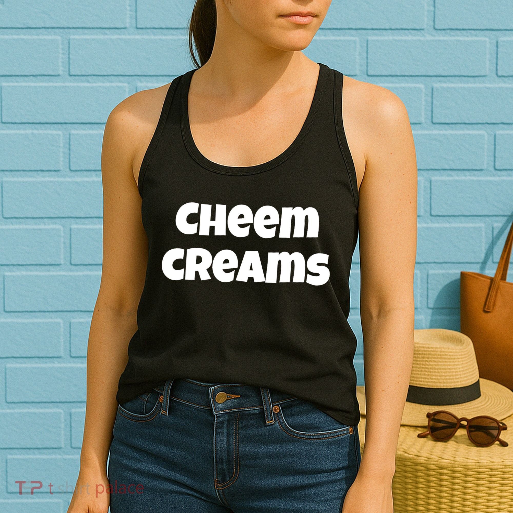 Funny Cheem Creams Novelty Gag Fun Social Media Humor Women's Tank Top
