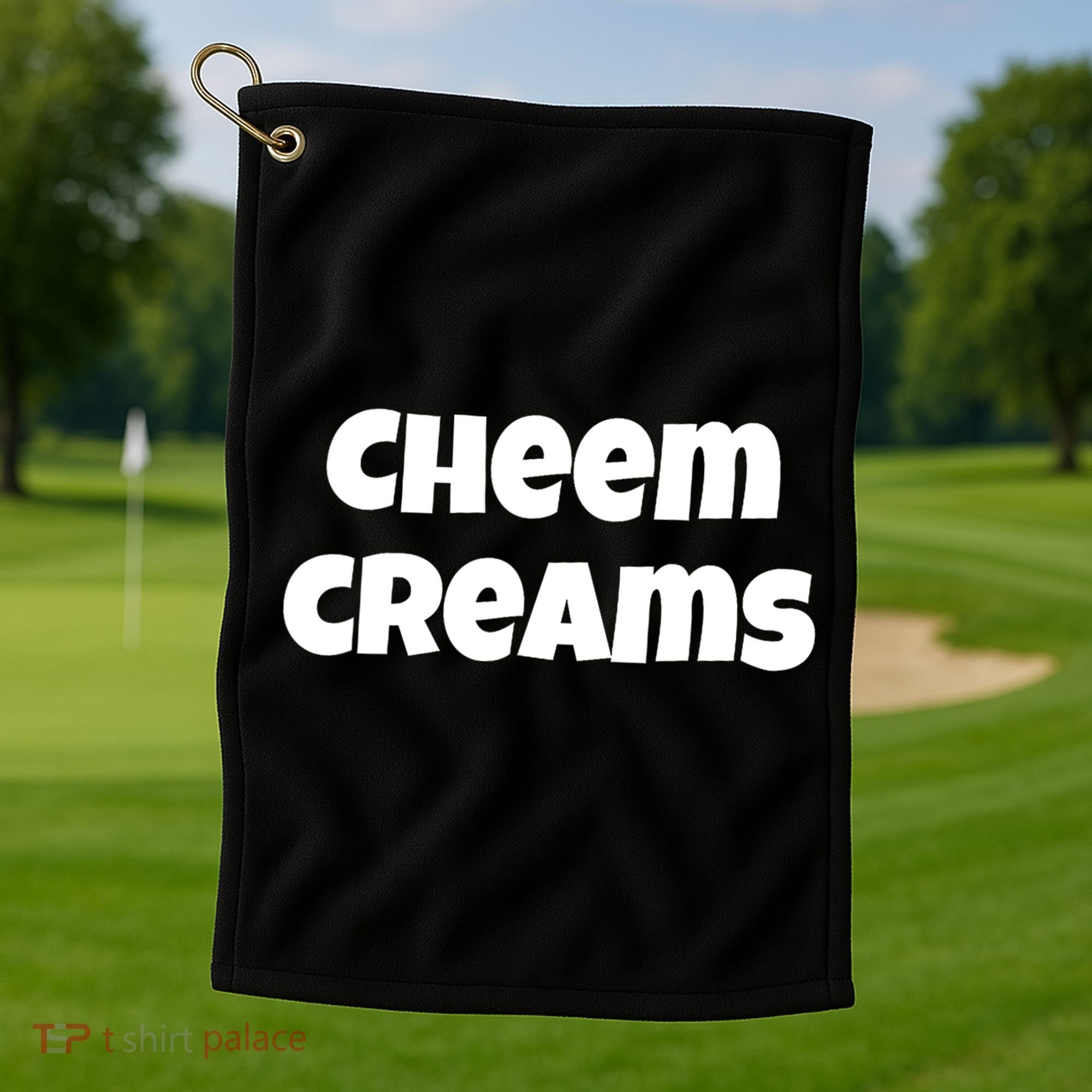 Funny Cheem Creams Novelty Gag Fun Social Media Humor Golf Towel