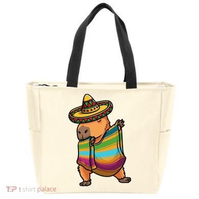 Funny Capybara Cinco De Mayo Rodent Dab Mexican Gift Tote Bag