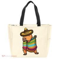 Funny Capybara Cinco De Mayo Rodent Dab Mexican Gift Tote Bag thumb 0
