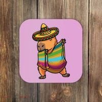 Funny Capybara Cinco De Mayo Rodent Dab Mexican Gift Coaster thumb 0