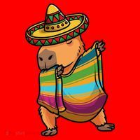 Funny Capybara Cinco De Mayo Rodent Dab Mexican Gift Santa Hat thumb 1