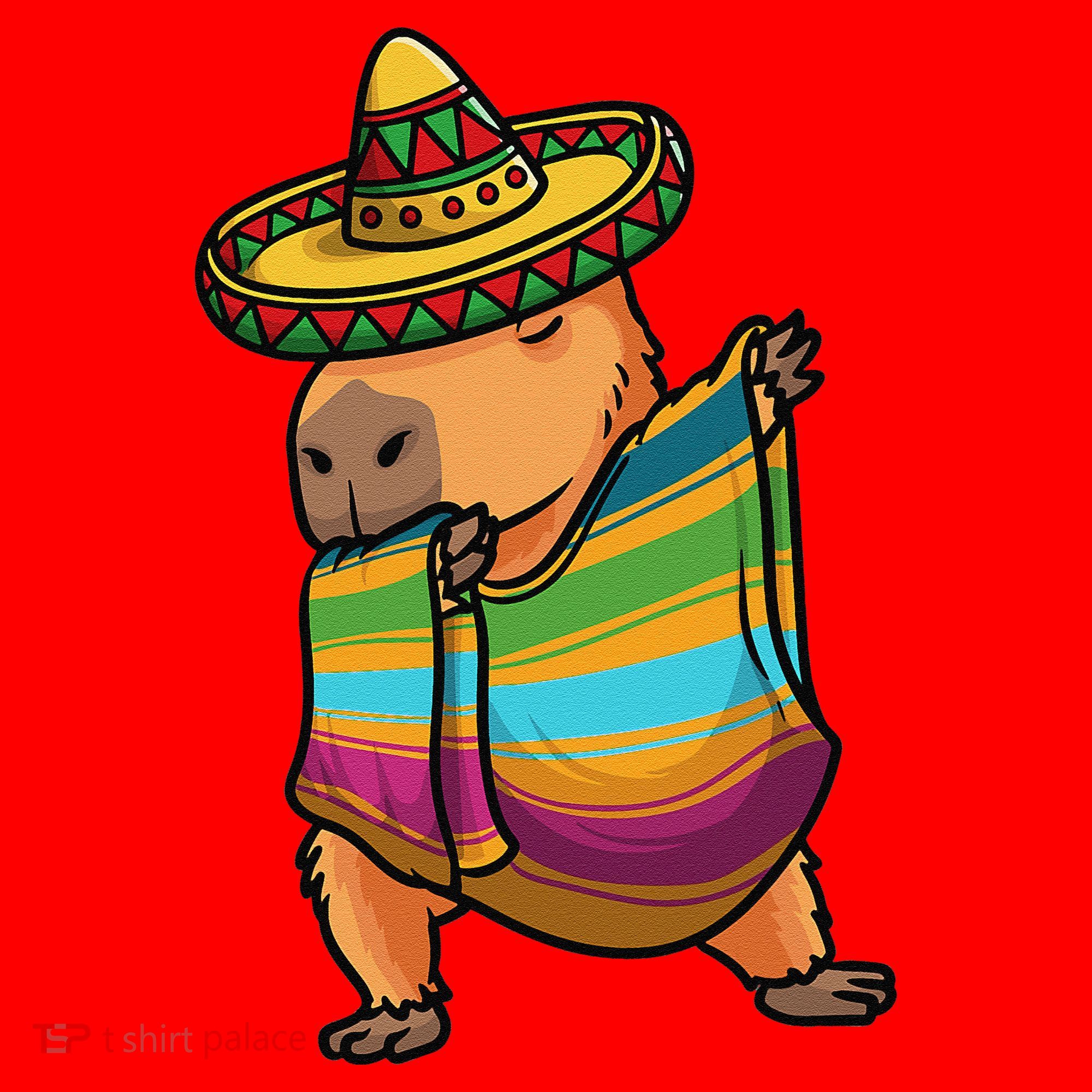 Funny Capybara Cinco De Mayo Rodent Dab Mexican Gift Santa Hat