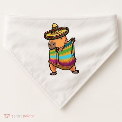 Funny Capybara Cinco De Mayo Rodent Dab Mexican Gift USA-Made Doggie Bandana