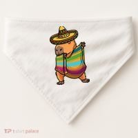 Funny Capybara Cinco De Mayo Rodent Dab Mexican Gift USA-Made Doggie Bandana thumb 0