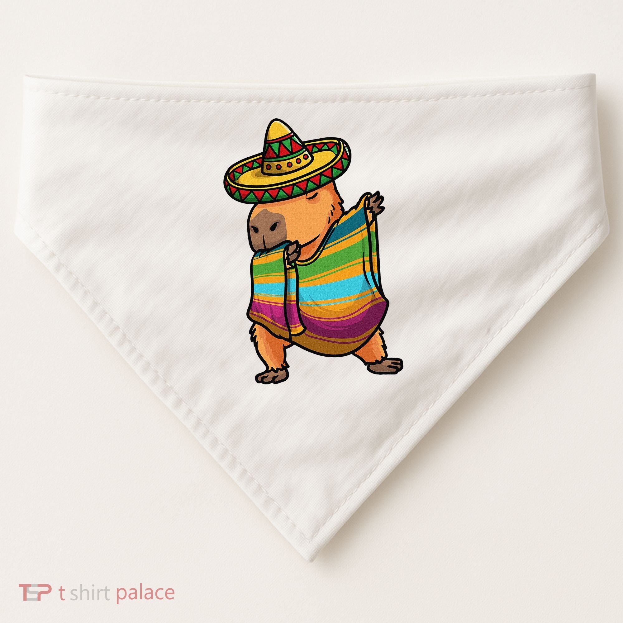 Funny Capybara Cinco De Mayo Rodent Dab Mexican Gift USA-Made Doggie Bandana
