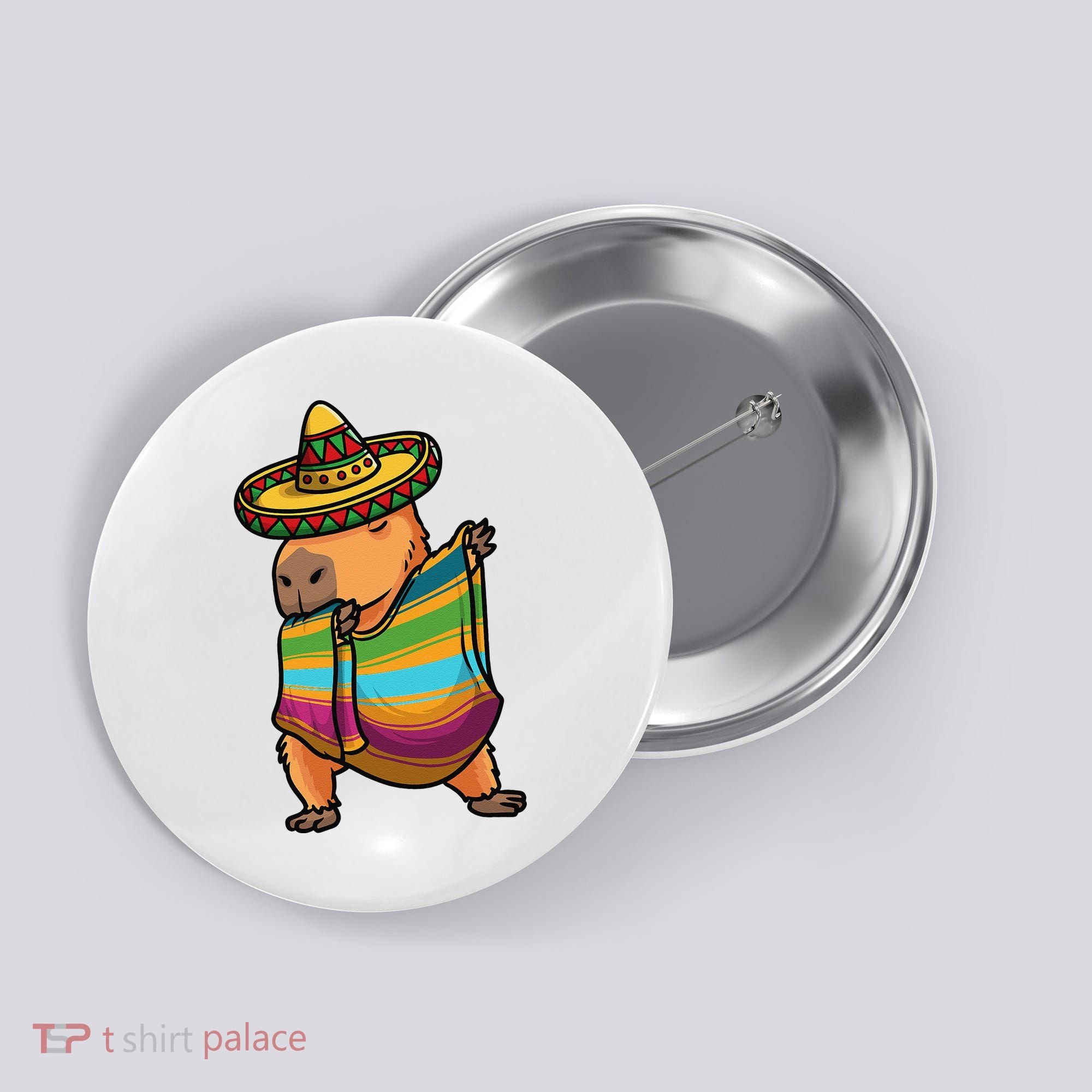 Funny Capybara Cinco De Mayo Rodent Dab Mexican Gift Button