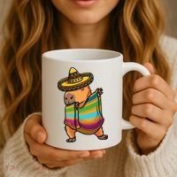 Funny Capybara Cinco De Mayo Rodent Dab Mexican Gift Coffee Mug thumb 3