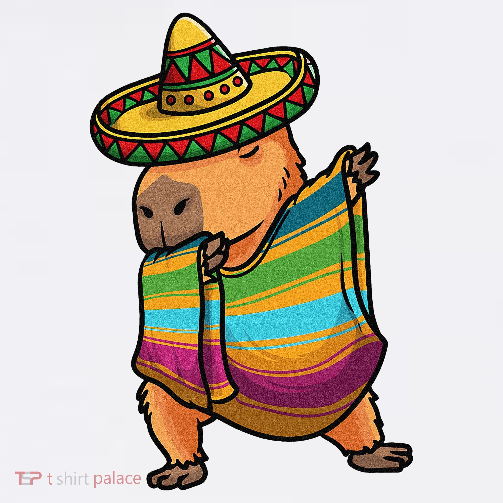 Funny Capybara Cinco De Mayo Rodent Dab Mexican Gift Mousepad