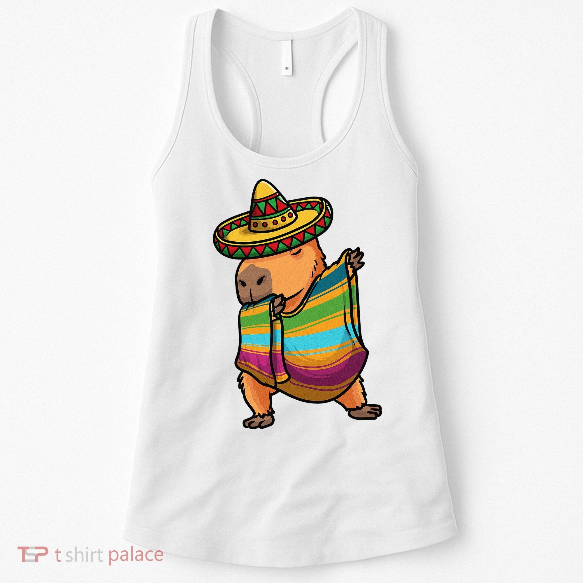 Funny Capybara Cinco De Mayo Rodent Dab Mexican Gift Women's Tank Top