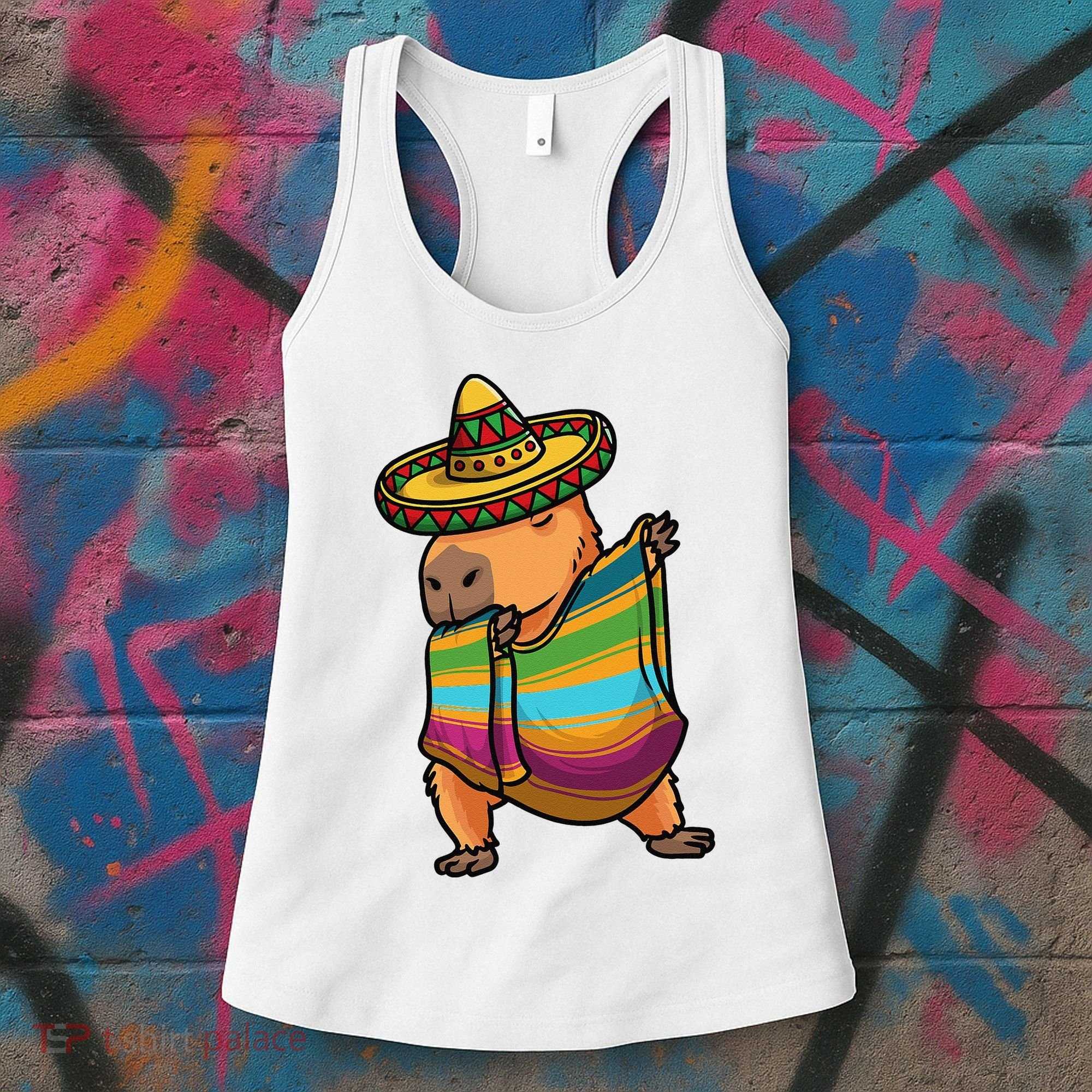 Funny Capybara Cinco De Mayo Rodent Dab Mexican Gift Women's Tank Top