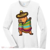 Funny Capybara Cinco De Mayo Rodent Dab Mexican Gift Women's Long Sleeve Shirt thumb 0