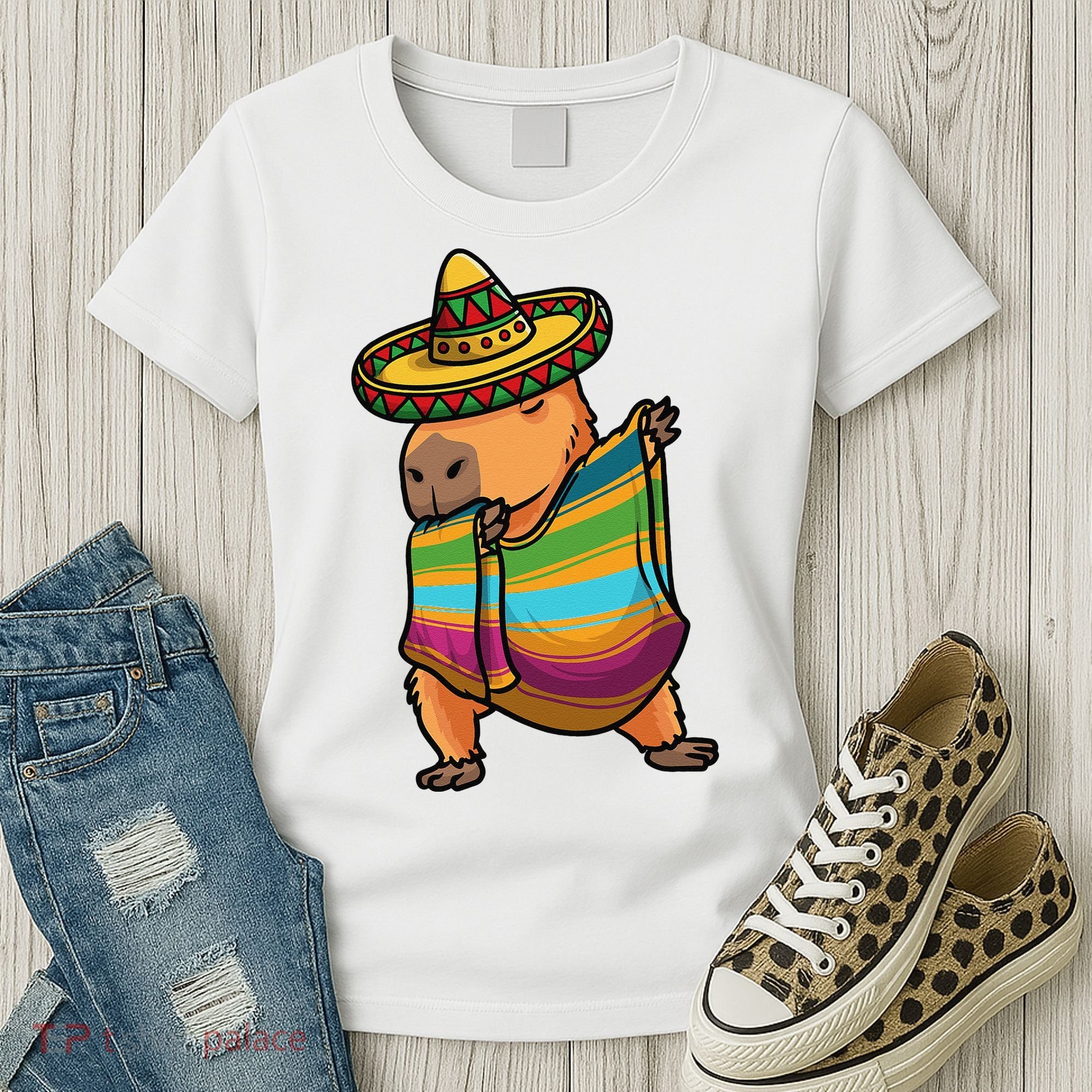 Funny Capybara Cinco De Mayo Rodent Dab Mexican Gift Women's T-Shirt