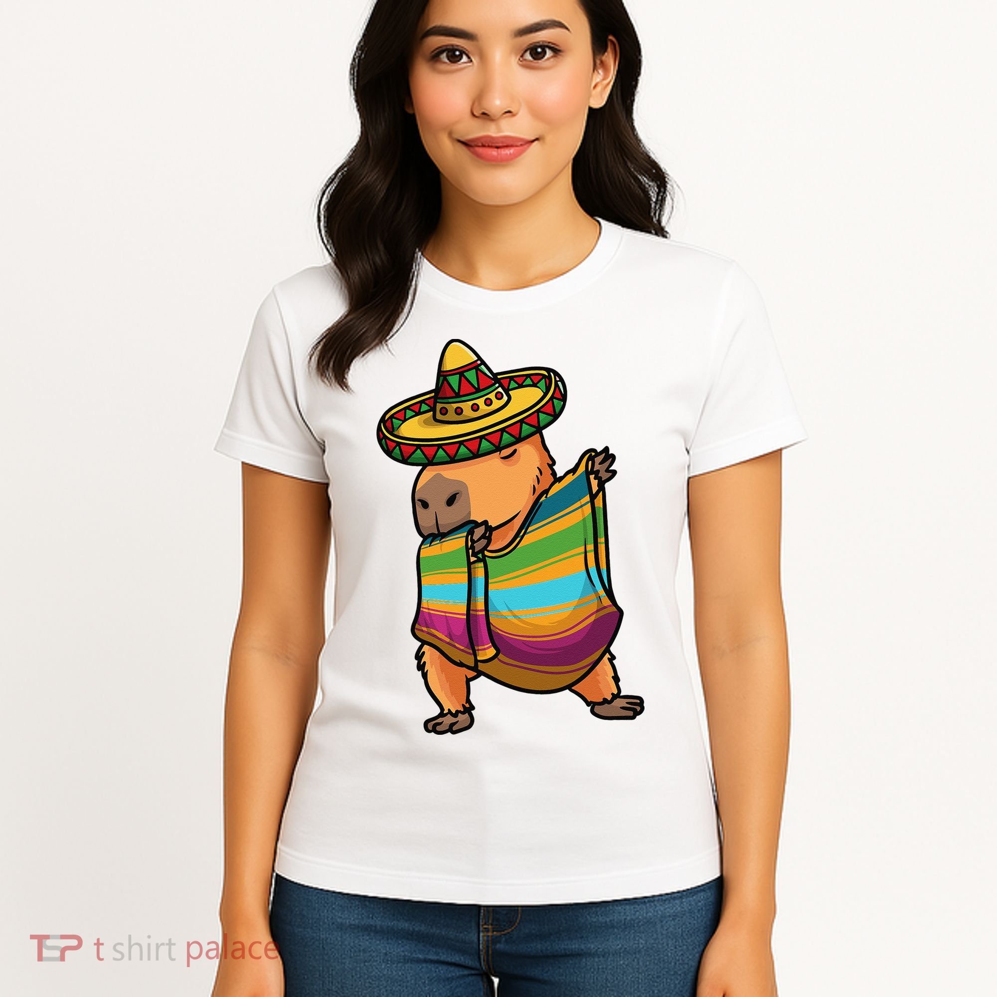 Funny Capybara Cinco De Mayo Rodent Dab Mexican Gift Women's T-Shirt