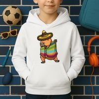 Funny Capybara Cinco De Mayo Rodent Dab Mexican Gift Kids Hoodie thumb 2