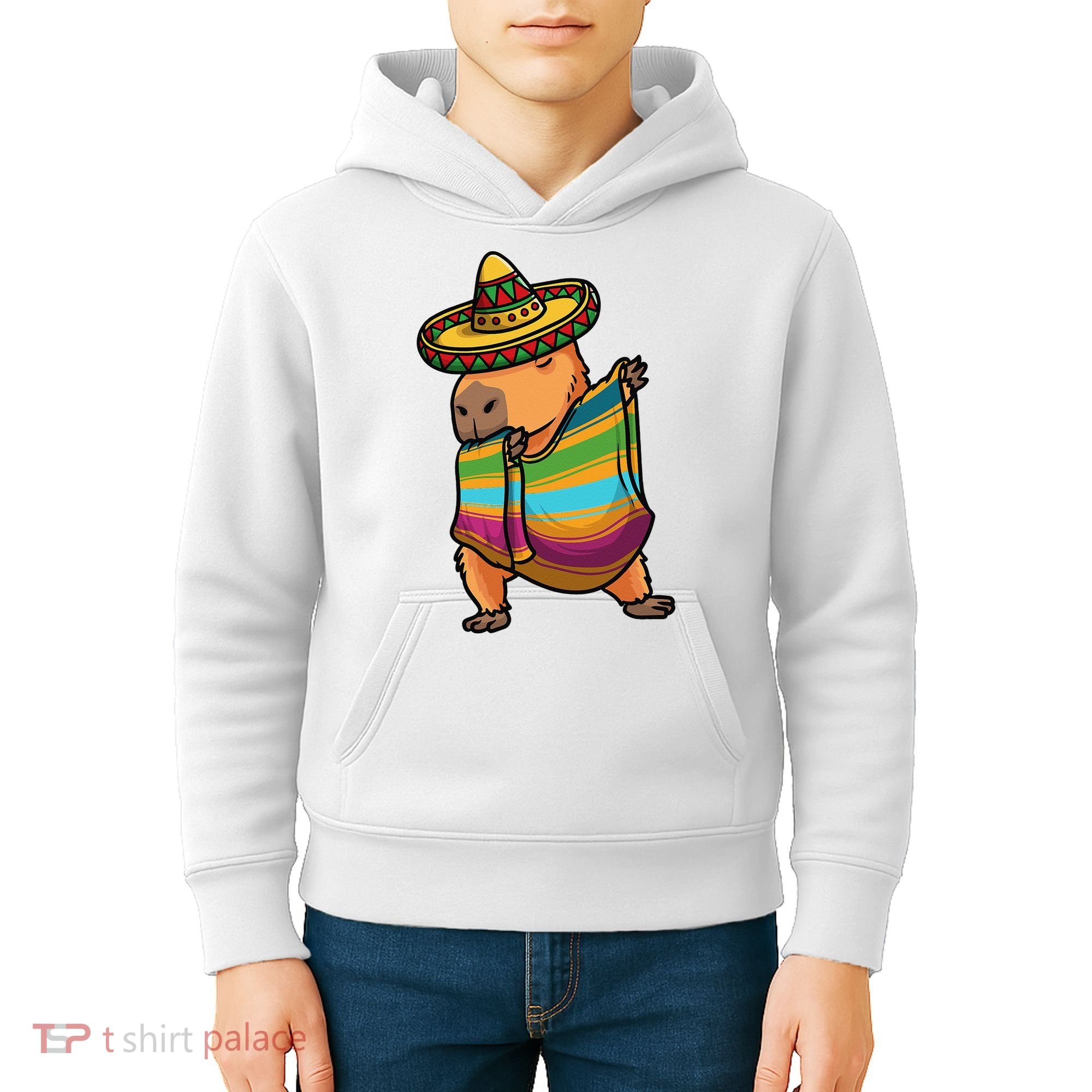 Funny Capybara Cinco De Mayo Rodent Dab Mexican Gift Kids Hoodie