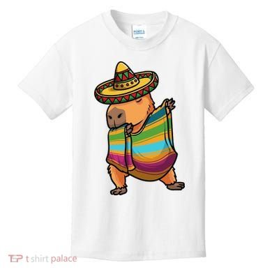 Funny Capybara Cinco De Mayo Rodent Dab Mexican Gift Kids T-Shirt