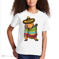 Funny Capybara Cinco De Mayo Rodent Dab Mexican Gift Kids T-Shirt thumb 2