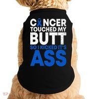 Funny Colon Cancer Survivor Cancer Awareness Ribbon Doggie Tank thumb 0