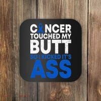 Funny Colon Cancer Survivor Cancer Awareness Ribbon Coaster thumb 0