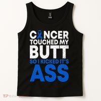 Funny Colon Cancer Survivor Cancer Awareness Ribbon Tank Top thumb 2