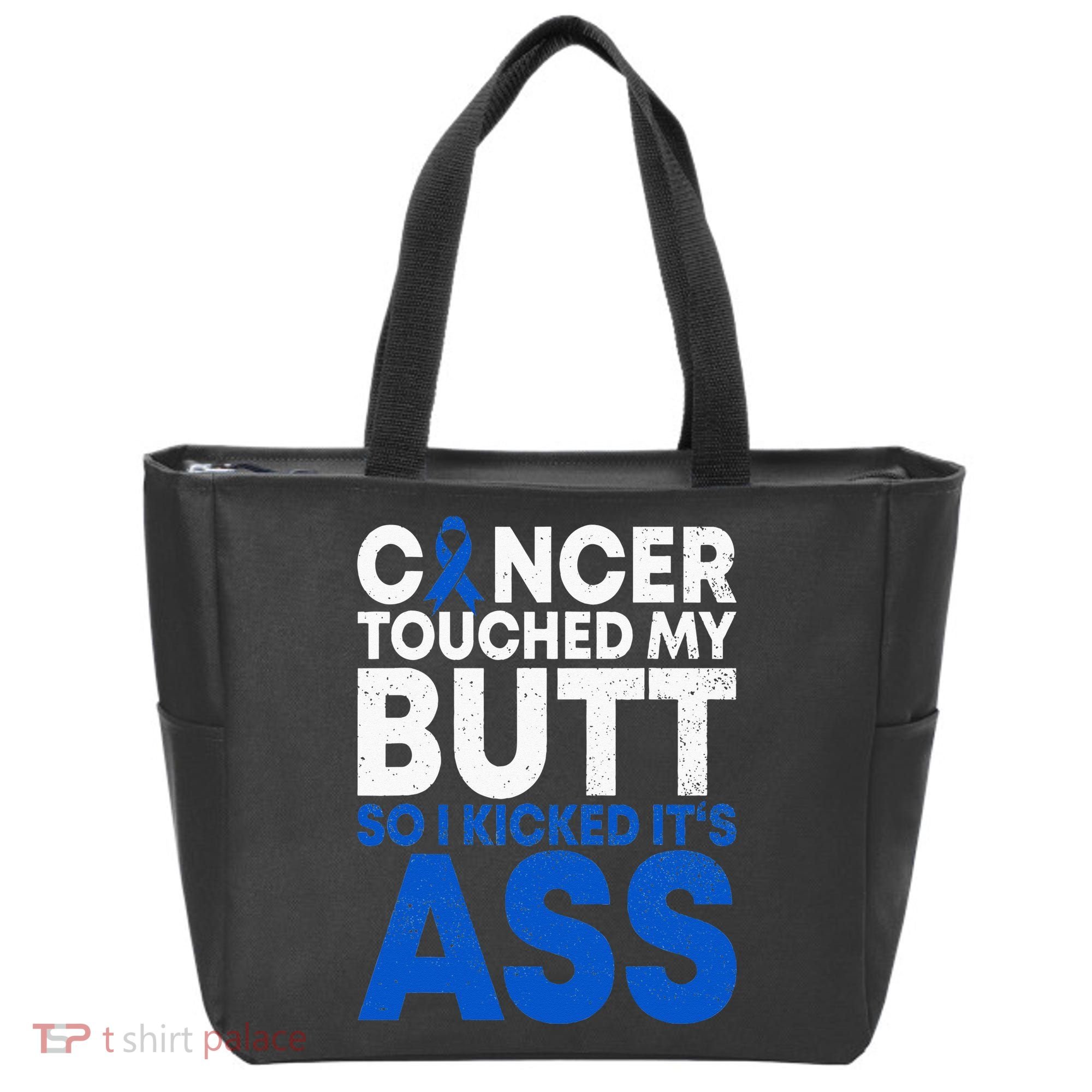 Funny Colon Cancer Survivor Cancer Awareness Ribbon Tote Bag