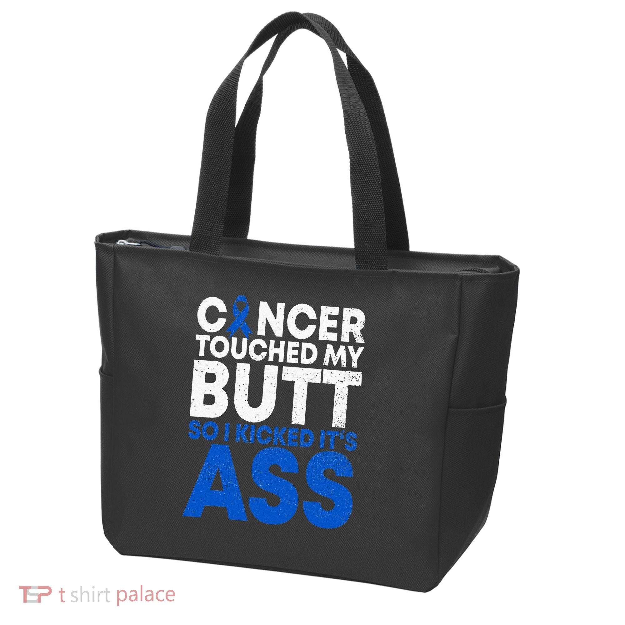 Funny Colon Cancer Survivor Cancer Awareness Ribbon Tote Bag