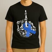 Fuck Colon Cancer Middle Finger Ribbon Colon Cancer T-Shirt thumb 3