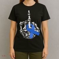 Fuck Colon Cancer Middle Finger Ribbon Colon Cancer T-Shirt thumb 4