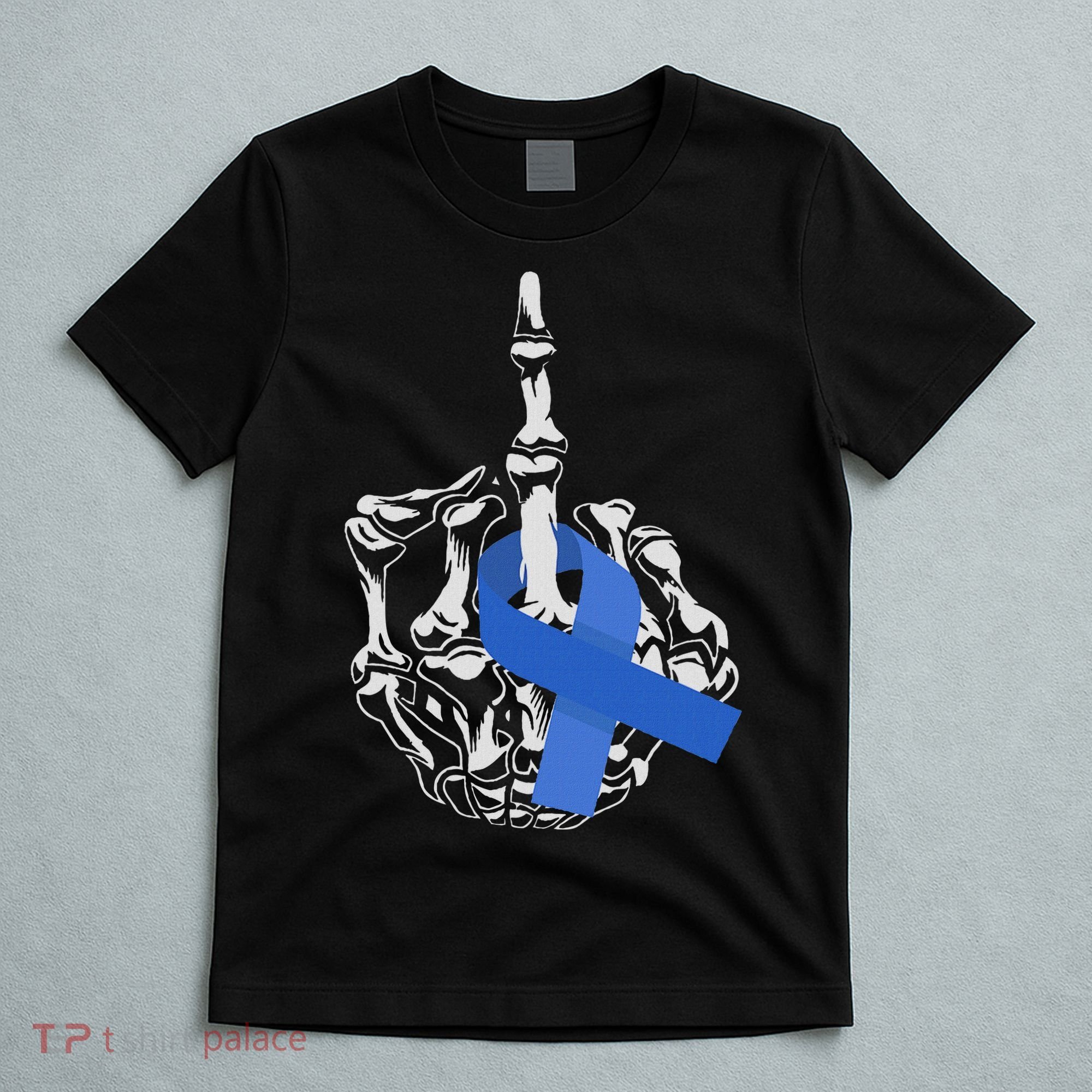 Fuck Colon Cancer Middle Finger Ribbon Colon Cancer T-Shirt