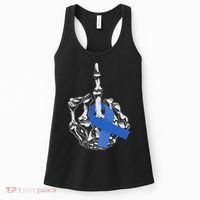 Fuck Colon Cancer Middle Finger Ribbon Colon Cancer Women's Tank Top thumb 0