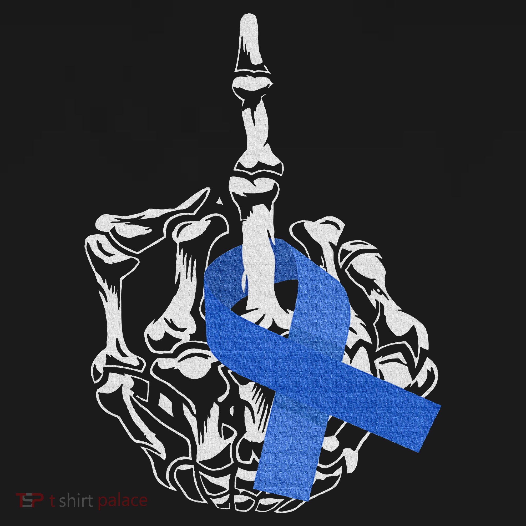 Fuck Colon Cancer Middle Finger Ribbon Colon Cancer Women's Tank Top