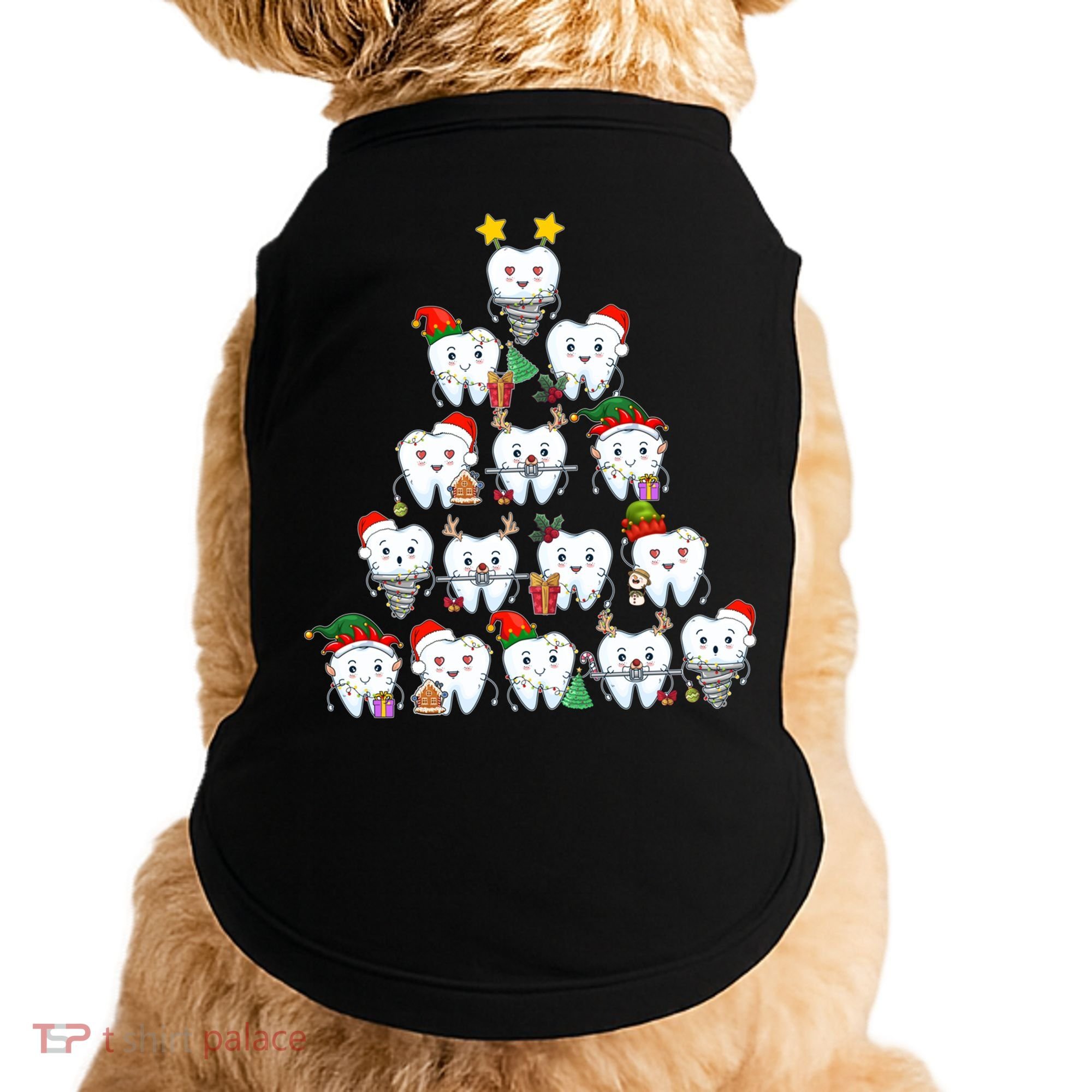 Funny Cute Christmas Dentistree Tooth Tree Doggie Tank