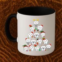 Funny Cute Christmas Dentistree Tooth Tree Coffee Mug thumb 2