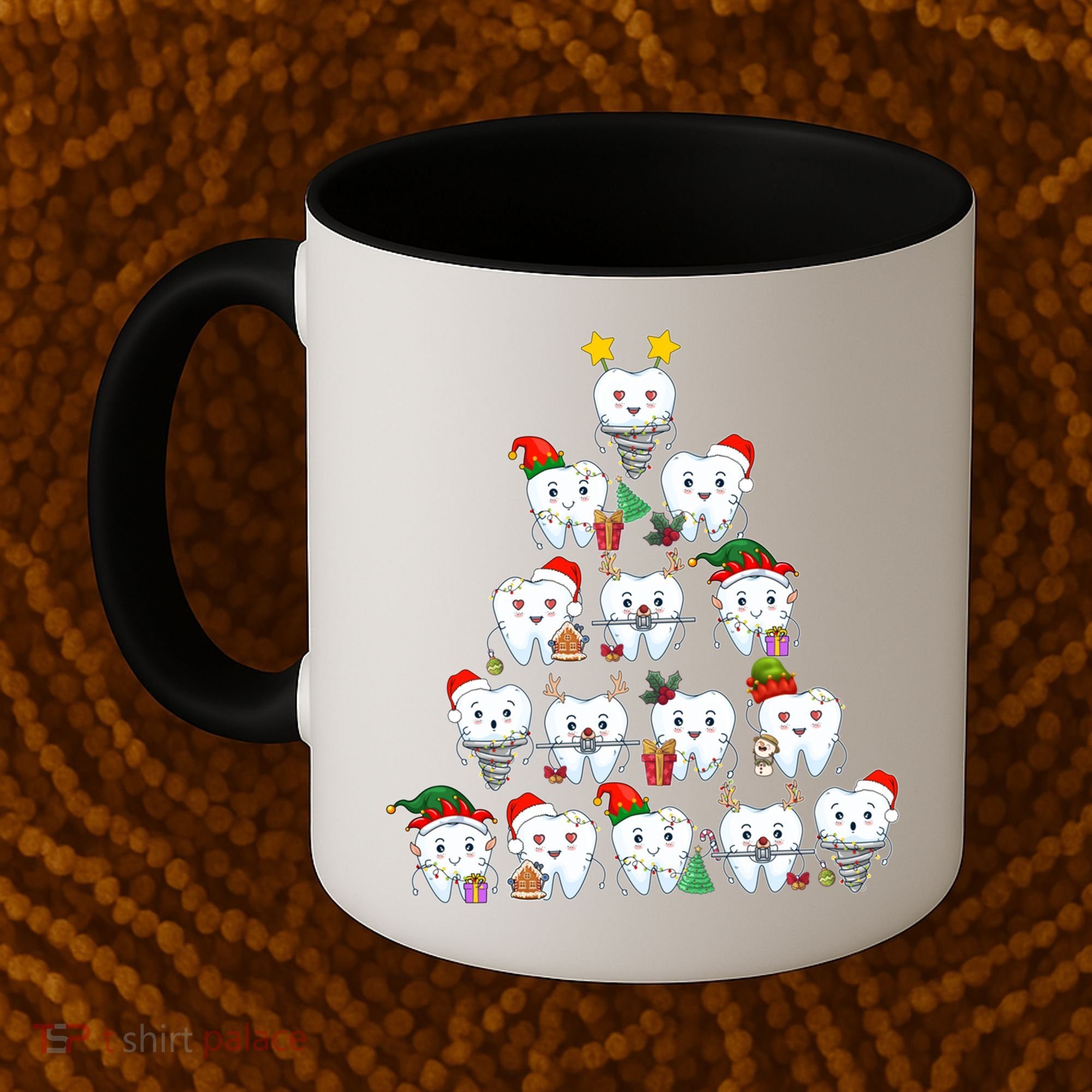 Funny Cute Christmas Dentistree Tooth Tree Coffee Mug