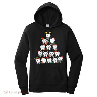 Funny Cute Christmas Dentistree Tooth Tree Women's Hoodie