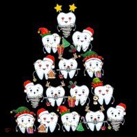Funny Cute Christmas Dentistree Tooth Tree Ornament thumb 1